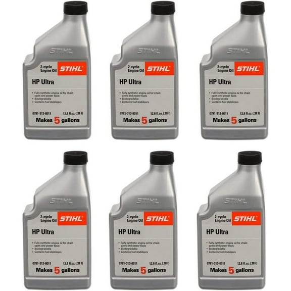 STIHL HP Ultra Full Synthetic 2-Cycle Engine Oil, 12.8 oz (6 Pack)