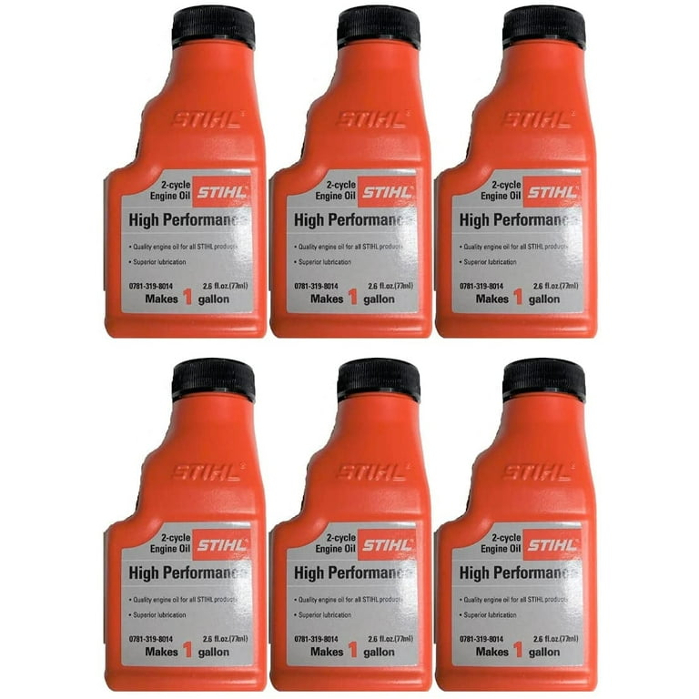 STIHL High Performance 2 Cycle Engine Oil, 2.6 Ounce, 6 Pack