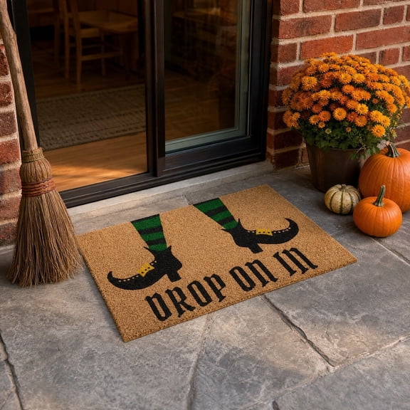 STIJGGN Halloween Living Room Rug, Waterproof Covered Porch Halloween Door Mat, Heavy Scuff Resistant Front Step Mat, For Backyard Gardening, Fall Harvest Yard Layout