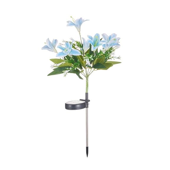 STIJGGN Halloween Solar Lights Outdoor, Blue Artificial Flower waterproof Light, Lights for Yard Pathway Garden Driveway Walkway Landscape Path Lighting, Halloween Decor and Gifts