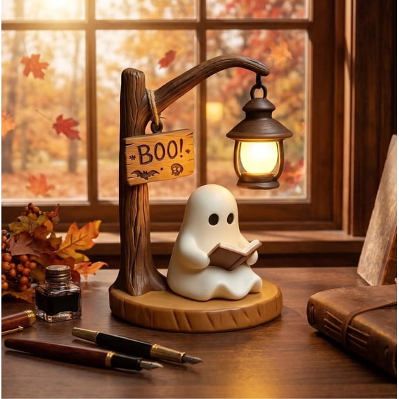 STIJGGN Halloween Witch Lamp, Stained Gothic Witch Spotlight for Painted Resin, Spooky Decorative Standing Night Light, Unique Halloween Party Lighting Decorations Indoor