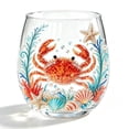 thumbnail image 1 of STIJGGN Stemless Wine Glass, Ocean Red Crab Seashell Starfish Printed Drinking Glass, Summer Coastal Nautical Home Decor Glassware, Holiday Beverage Cup Gift for Beach Lovers, 1 of 7