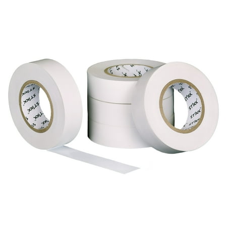 STIKK White Electrical Tape (5 Pack) 3/4" Wide 66 feet 20 Meters Long
