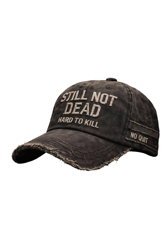 STILL NOT DEAD Funny Slogan Baseball Cap Vintage Distressed Dad Hat Adjustable Casual Streetwear Cap for Men Women
