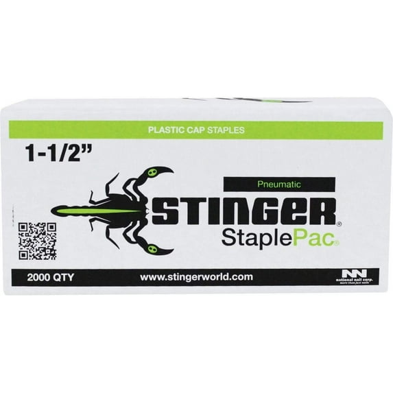 STINGER 0136094 1-1/2" StaplePac - 7/16" Crown Staples 18ga 2000 ct