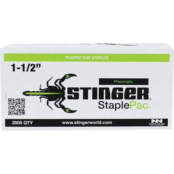 STINGER 0136094 1-1/2" StaplePac - 7/16" Crown Staples 18ga 2000 ct