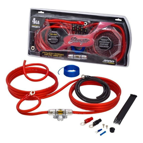 Stinger SK4641 4 Guage 4000 Series Car Audio Amplifier Wiring Installation Kit