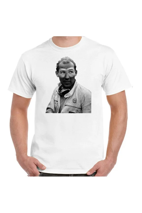 STIRLING MOSS T-SHIRT, Sir, F1, Motor Racing, Racer, Rally, Car, Driver, Tee,Top