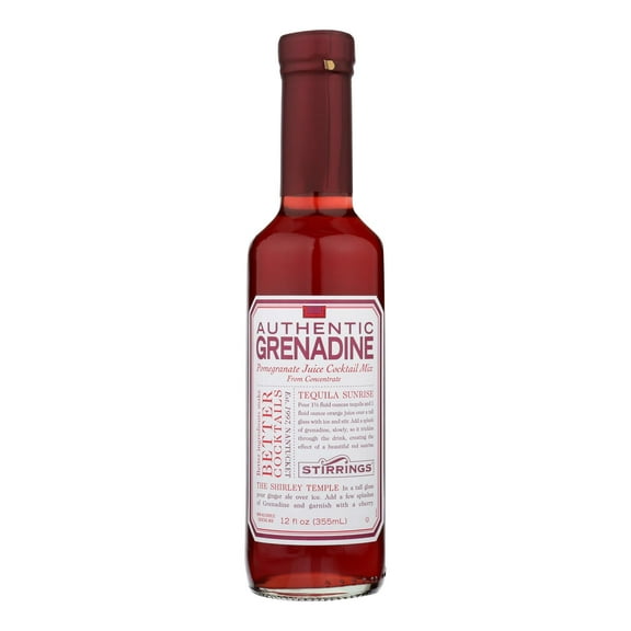 Stirrings Authentic Grenadine 12 oz – Alcohol-Free, Kosher Cocktail Mixer (Case of 6)