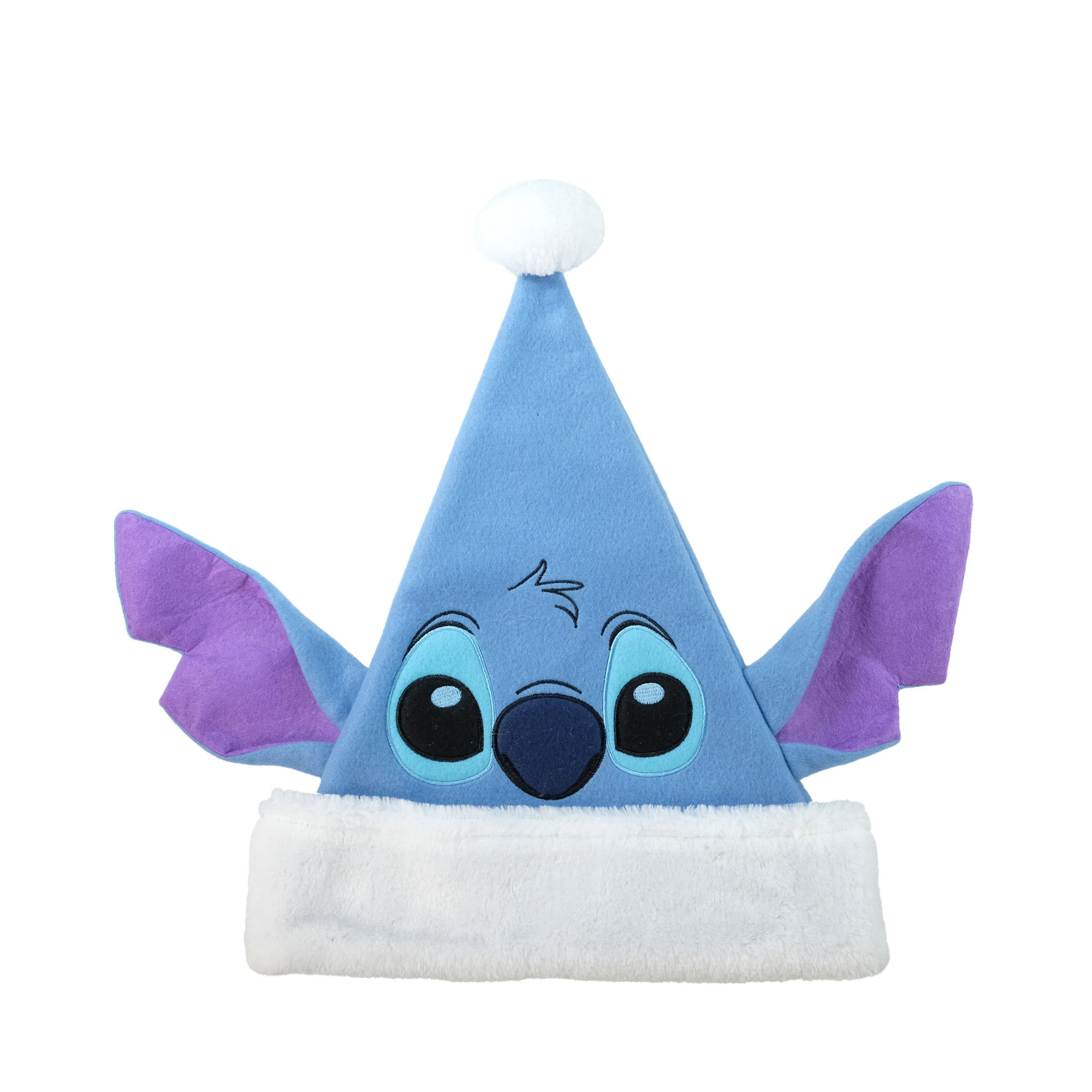 Disney Stitch Santa Holiday Hat, 16 inches Tall, Unisex, Blue, by Ruz