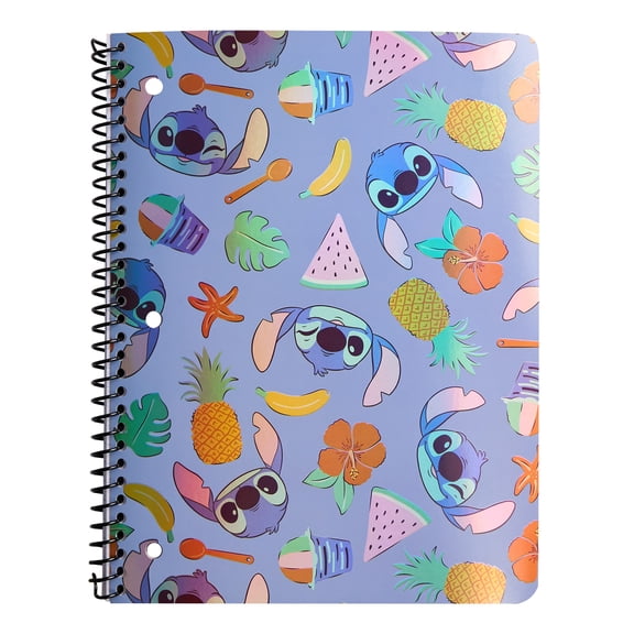 Disney Stitch 1-Subject Spiral Notebook, Wide Ruled, 80 Sheets, for Students