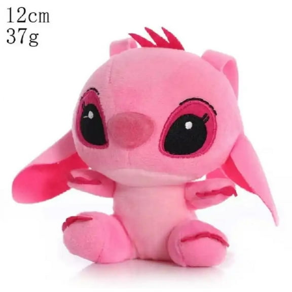 STITCH Cute Stitch Plushy Toy Stuffed Animal Cartoon Doll Pink, 4 inches, Backpack Charm, Car Ornament.