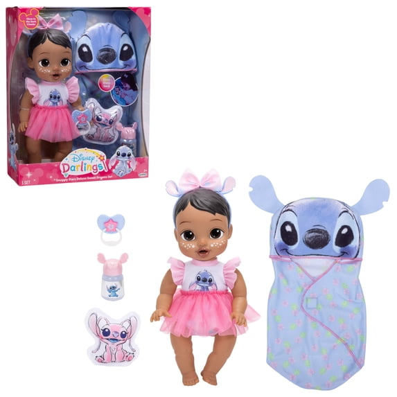 Disney Darlings Snuggly Stars Feature Baby Doll Inspired By Stitch Light Brown Hair, Brown Eyes