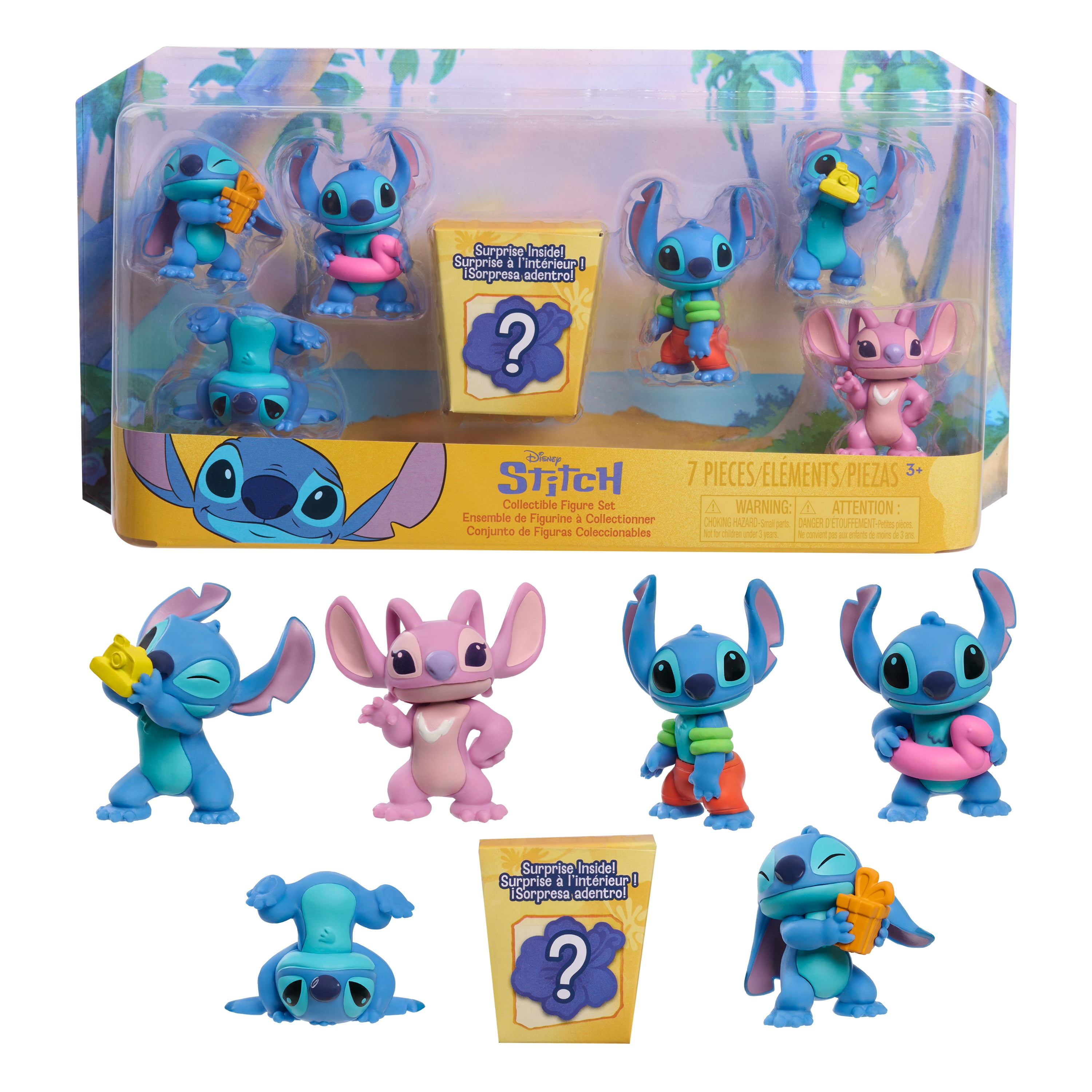 Disney Stitch Collectible Figure Set for Kids Ages 3 and Up, Contains 7 Figures