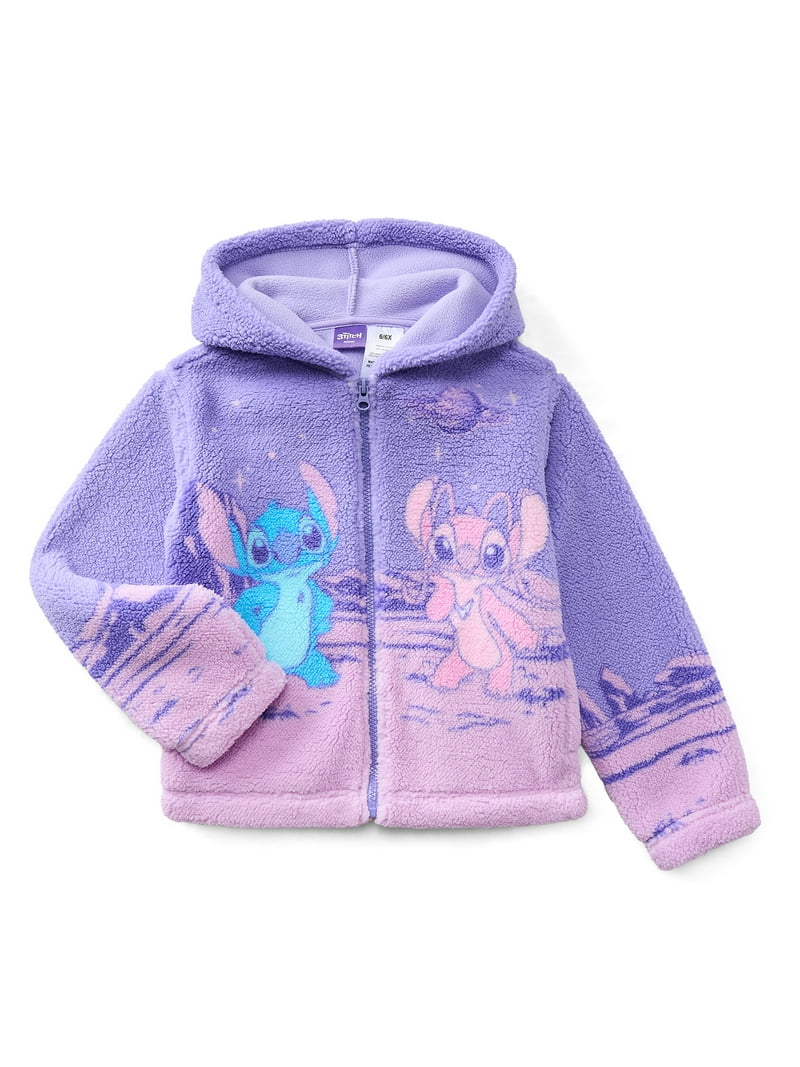 Stitch Girl's Plush Sherpa Jacket, Sizes 4-12 - Walmart.com