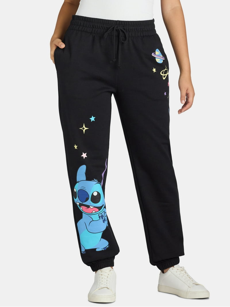 Disney Women's Stitch Graphic Joggers, 29 Inseam, Cotton
