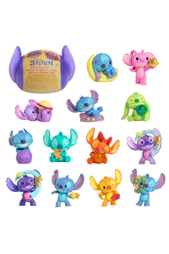 Disney Lilo & Stitch Collectible Mini Figure Blind Capsule, 2 Surprise Character Toy for Fans