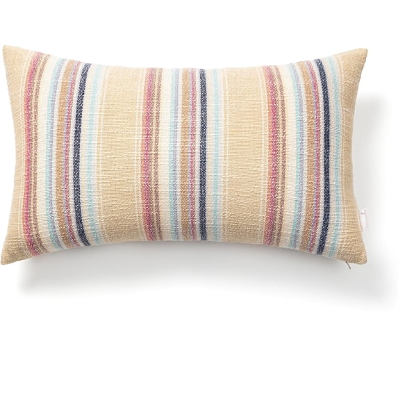 STITCH N STRING Set of 2 100% Cotton Multicolor Stripes Fall Decorative Throw Pillow Covers Christmas Pillow Covers