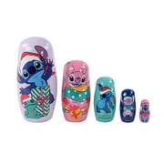 Disney's Lilo & Stitch 5pc Nesting Doll Set, Featuring Stitch & Angel, Multiple Colors, Medium Density Fibreboard, by Ruz