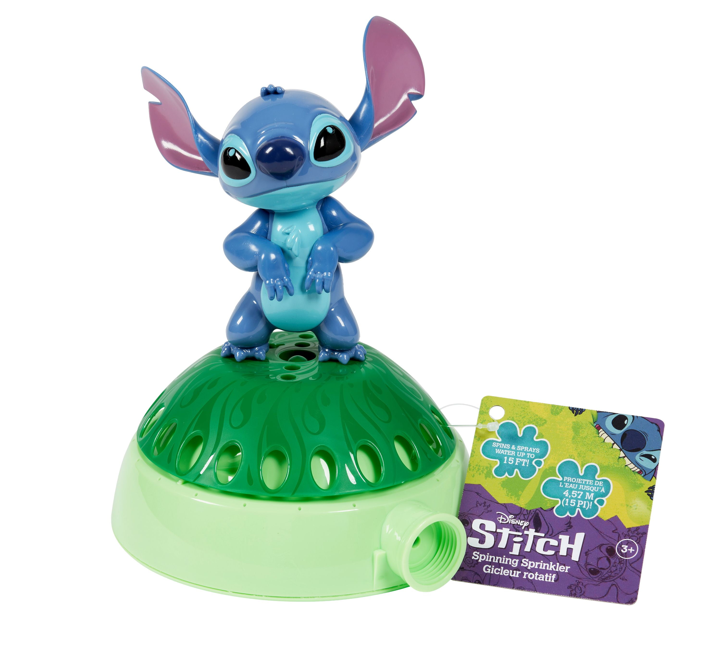 Disney Stitch Kids Spinning Water Sprinkler, Easy Hose Attachment