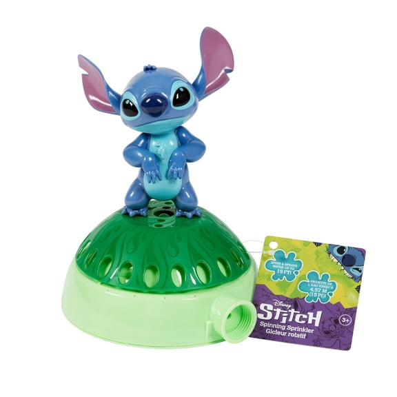 Disney Stitch Kids Spinning Water Sprinkler, Easy Hose Attachment