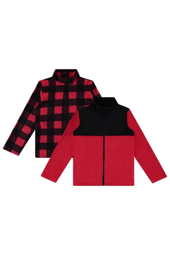 STITCH STONE Boys 2 Pack Micro Fleece Pullover Cozy and Cool Sweaters for Boys