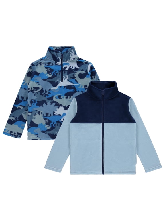 STITCH STONE Boys 2 Pack Micro Fleece Pullover Cozy and Cool Sweaters for Boys