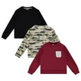 thumbnail image 1 of STITCH & STONE Boys 3PK Tops - Fun and Trendy Sweaters for Boys, CAMO , 7/8, 1 of 4