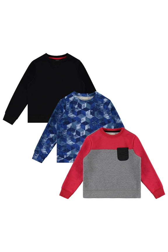 Boys 3PK Tops - Fun and Trendy Sweaters for Boys, CUBES, 4/5