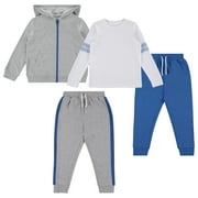 STITCH & STONE Boys 4PK Wardrobe Outfit - Stylish and Comfortable Clothes for Boys, HGREY, 14