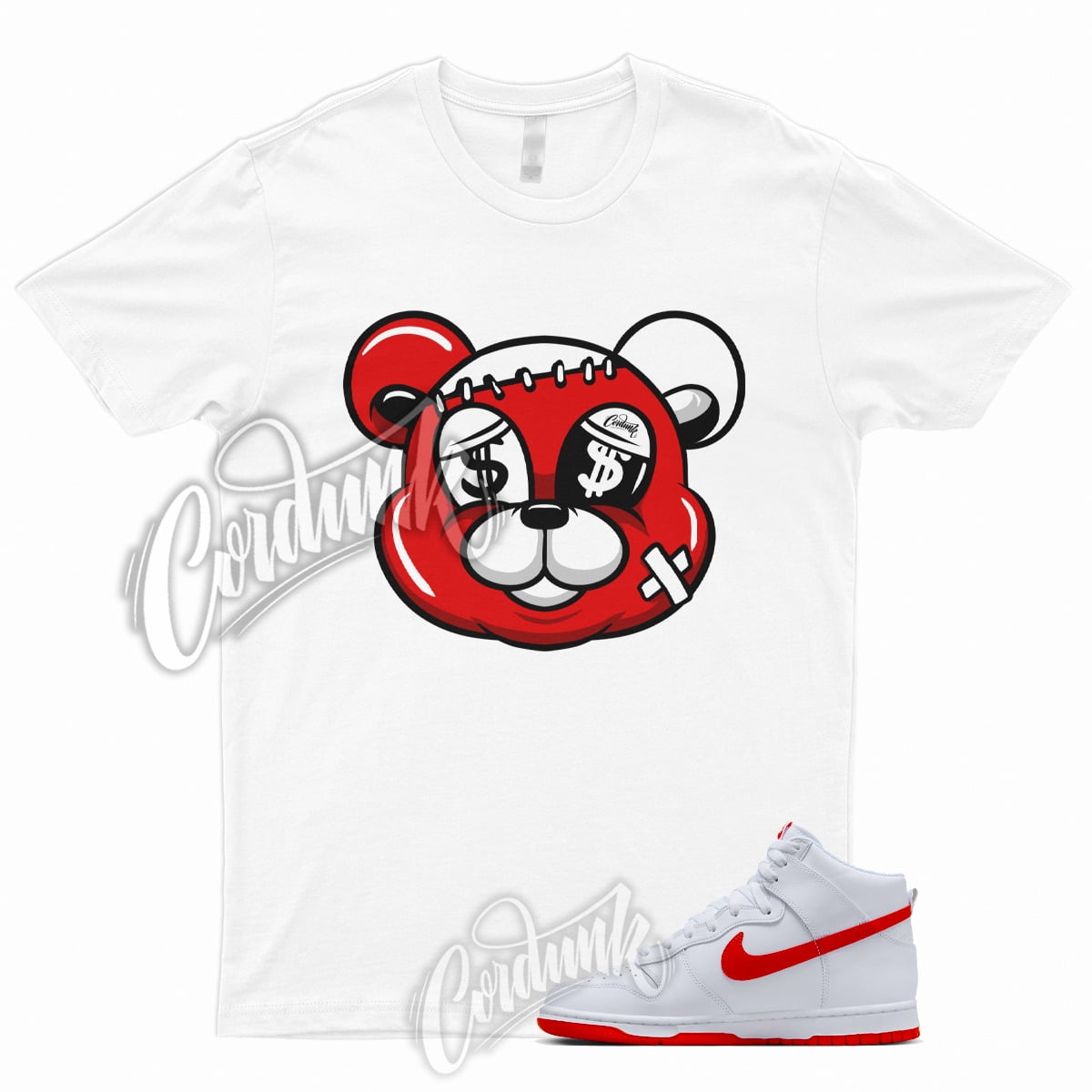 STITCH T Shirt to Match Dunk High Picante Red White Hi Retro