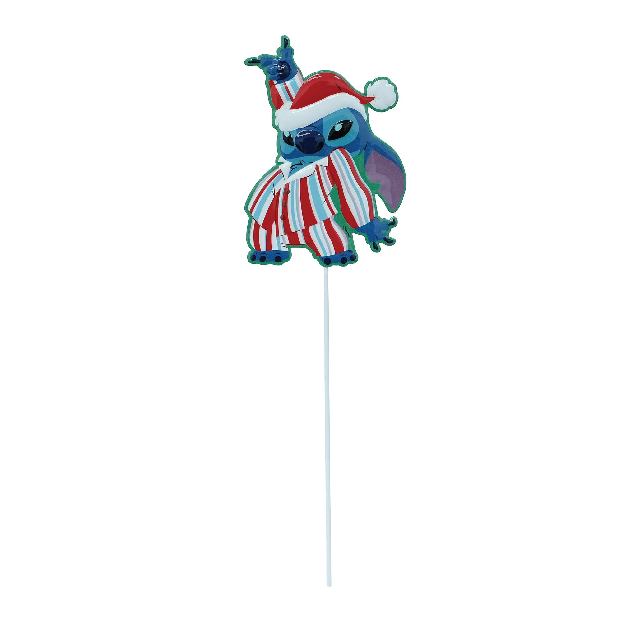 Stitch Christmas Yard Stake – Holiday Outdoor Decoration in Festive Pajamas