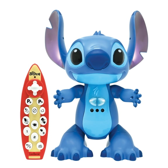 Lexibook, Disney Stitch, English Remote Controlled Interactive Robot, Gesture and Remote Control, Touch Sensitive, Programmable, Two Speed, Blue