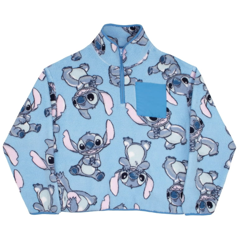 Stitch Women's Quarter Zip Print Fleece Sweatshirt, Sizes Stitch Women's Quarter Zip Print Fleece Sweatshirt, Sizes