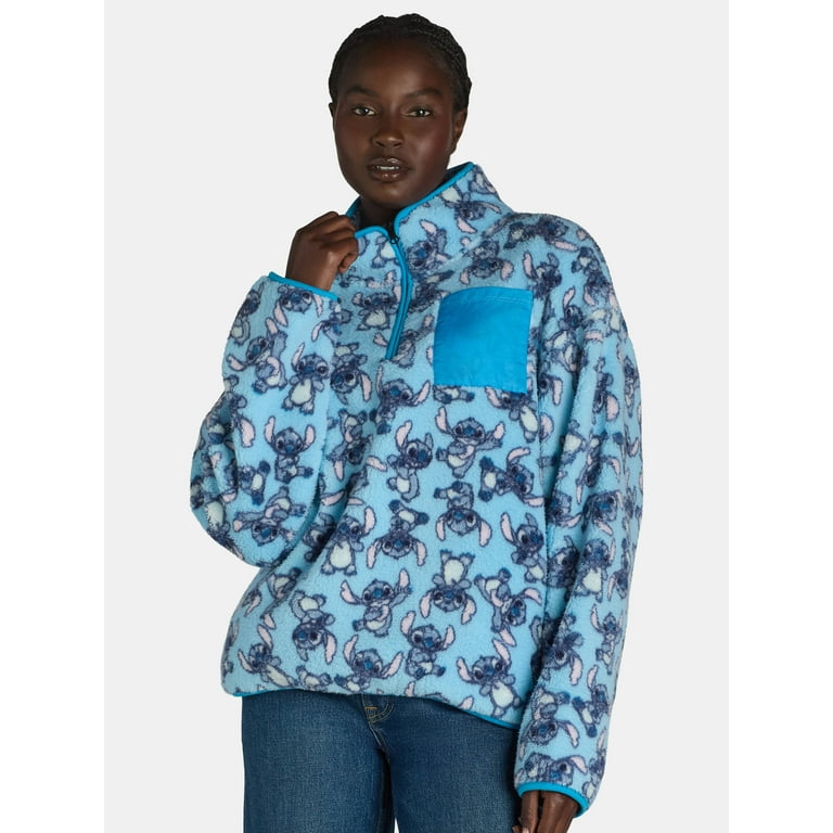 Stitch Women s Quarter Zip Print Fleece Sweatshirt Sizes XXS XXL Walmart