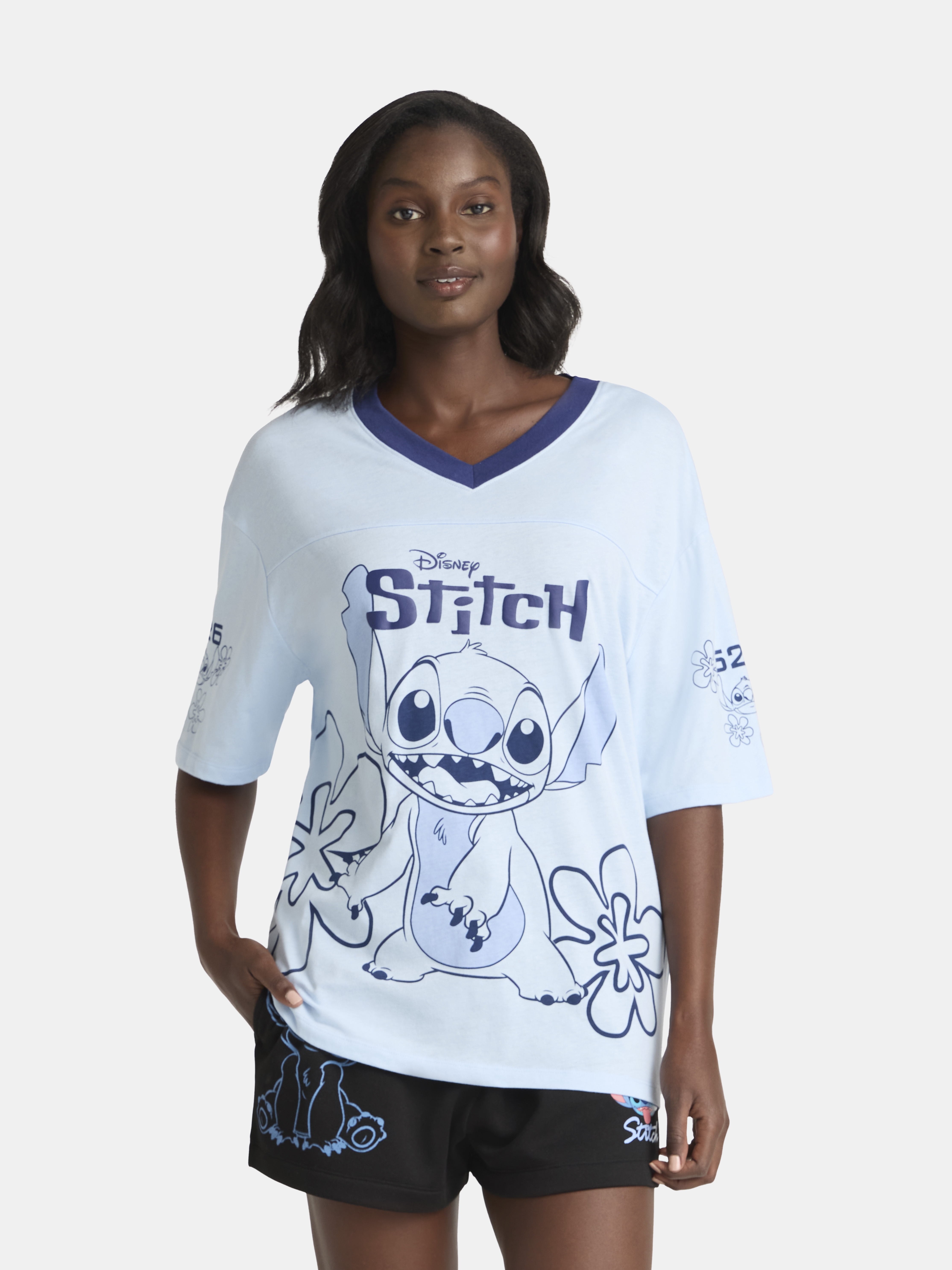Stitch Women's Football Tee with Short Sleeves, Sizes XXS-XXL