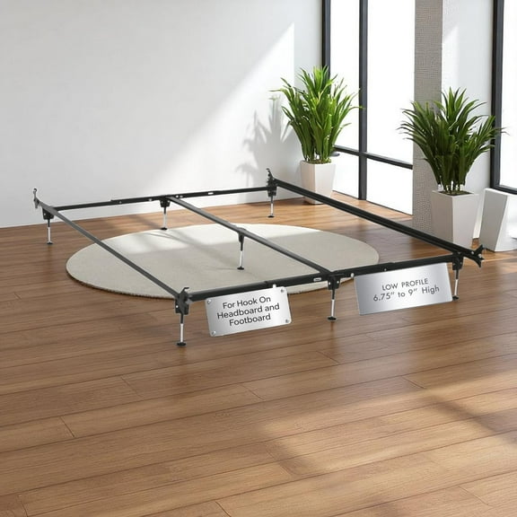 STL Beds Full to Queen Convertible Bed Frame Hooks on to Headboard and Footboard Extra Heavy Duty with 6 Legs Made in USA (Low Profile)