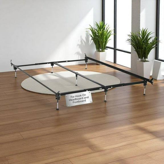 STL Beds Heavy Duty Hook On Bed Frame 7 Legs with Center Support for Headboards and Footboards with Box Spring and Mattress Sets Made in The USA (King (U.S. Standard))
