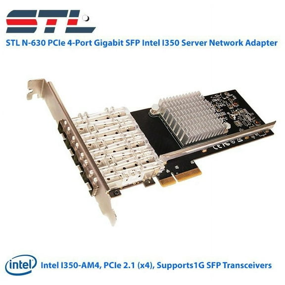 STL N-630 PCIe 4-Port Gigabit Intel I350 Server SFP Network Adapter