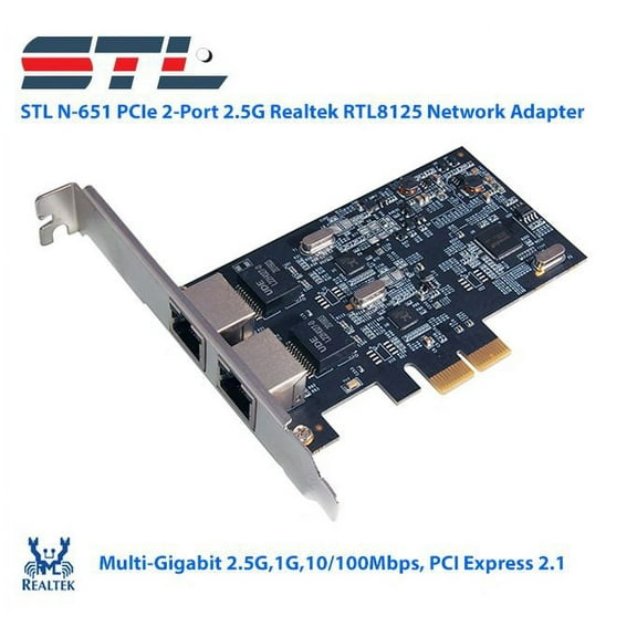 STL N-651 PCIe 2-Port 2.5G Realtek RTL8125B Network Adapter