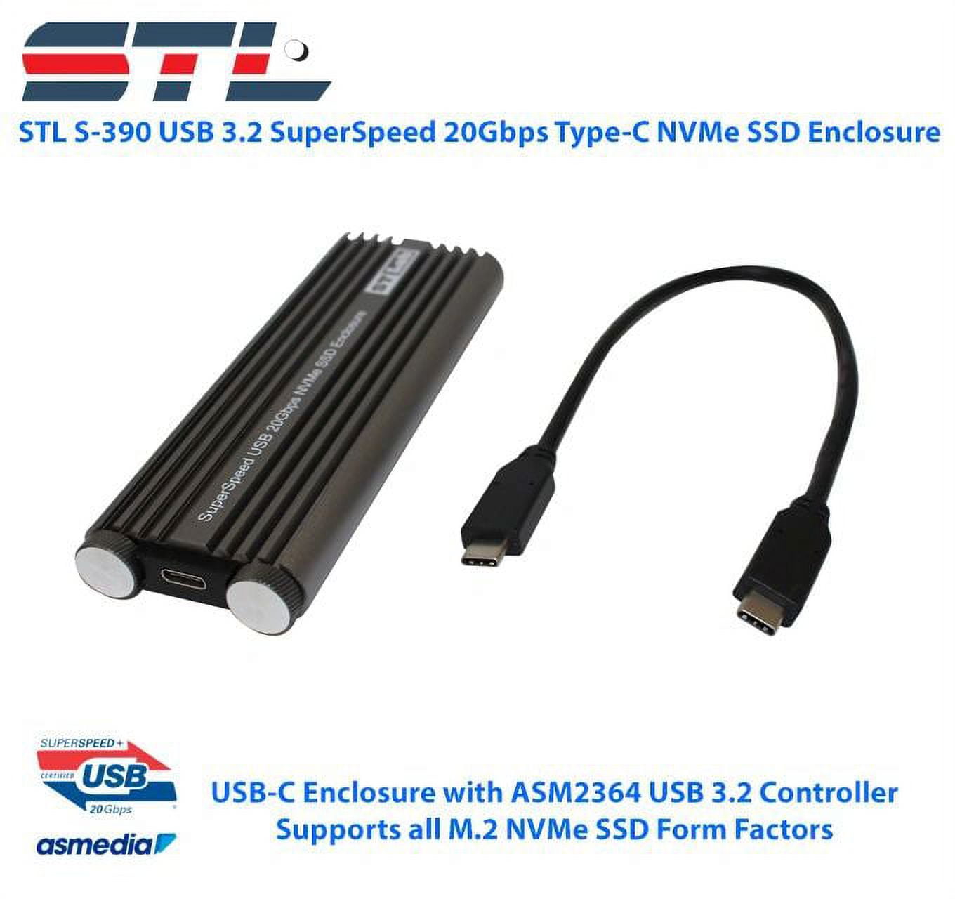 STL S-390 USB 3.2 SuperSpeed 20Gbps Type-C NVMe SSD Enclosure