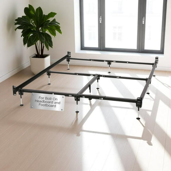 STLBEDS Super Heavy Duty Metal Bed Frame with 10 Legs + Center Support for Bolt On Headboards and Footboards - Made in The USA to Hold 3000+ Pounds (Queen (U.S. Standard))