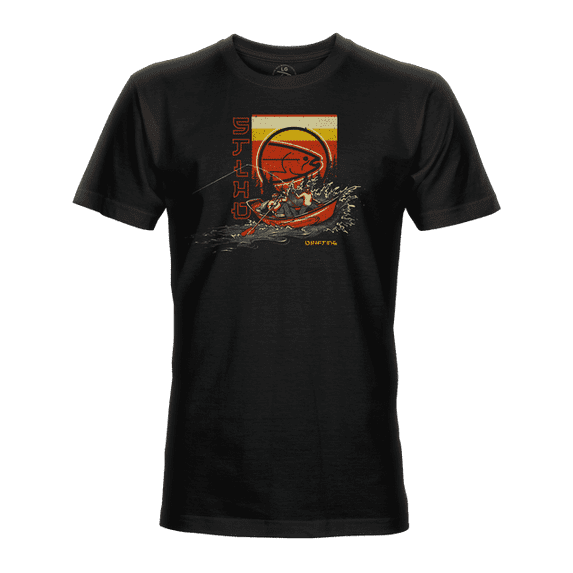 STLHD Men's Black Drifting T-Shirt size Large