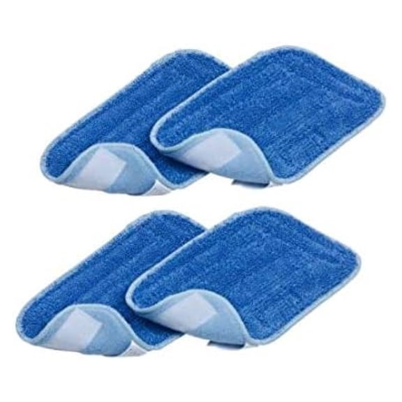 STM-403 Mop Pad Refills - 4 Pack Replacement Mop Pads for Hardwood Floors, Vinyl, Tile & Laminate - Washable Microfiber Cleaning Pads - MP-403