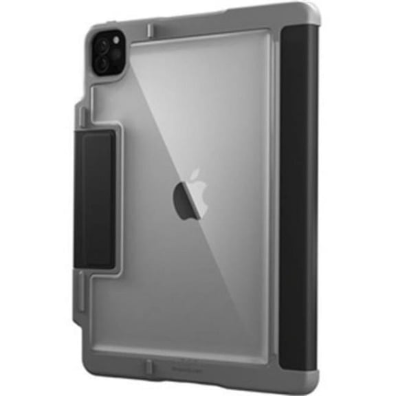 STM dux plus - Flip cover for tablet - thermoplastic polyurethane (TPU), polyurethane - black - 12.9" - for Apple 12.9-inch iPad Pro (5th generation)