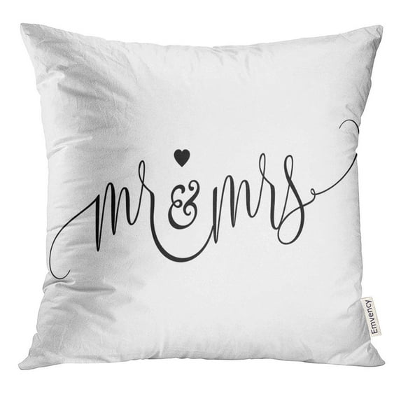 STOAG Abstract Romantic Wedding Word Sign for Mr and Curve Geometric Throw Pillowcase Cushion Case Cover 20x20 inch