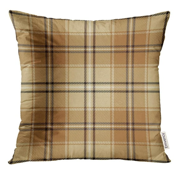 STOAG Abstract Tartan Beige Brown Black and White Plaid Flannel Patterns Trendy Tiles for Ancient British Throw Pillowcase Cushion Case Cover 16x16 inch