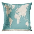 thumbnail image 1 of STOAG Beige Europe Vintage World Map and Markers Detailed Blue Africa Throw Pillowcase Cushion Case Cover 18x18 inch, 1 of 1