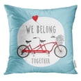 thumbnail image 1 of STOAG Bicycle Valentine's Day Red Tandem Bike with Balloon on Blue Love Romantic Throw Pillowcase Cushion Case Cover 20x20 inch, 1 of 1
