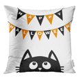 thumbnail image 1 of STOAG Black Cat Face Head Silhouette Looking Up to Bunting Flags Throw Pillowcase Cushion Case Cover 20x20 inch, 1 of 1